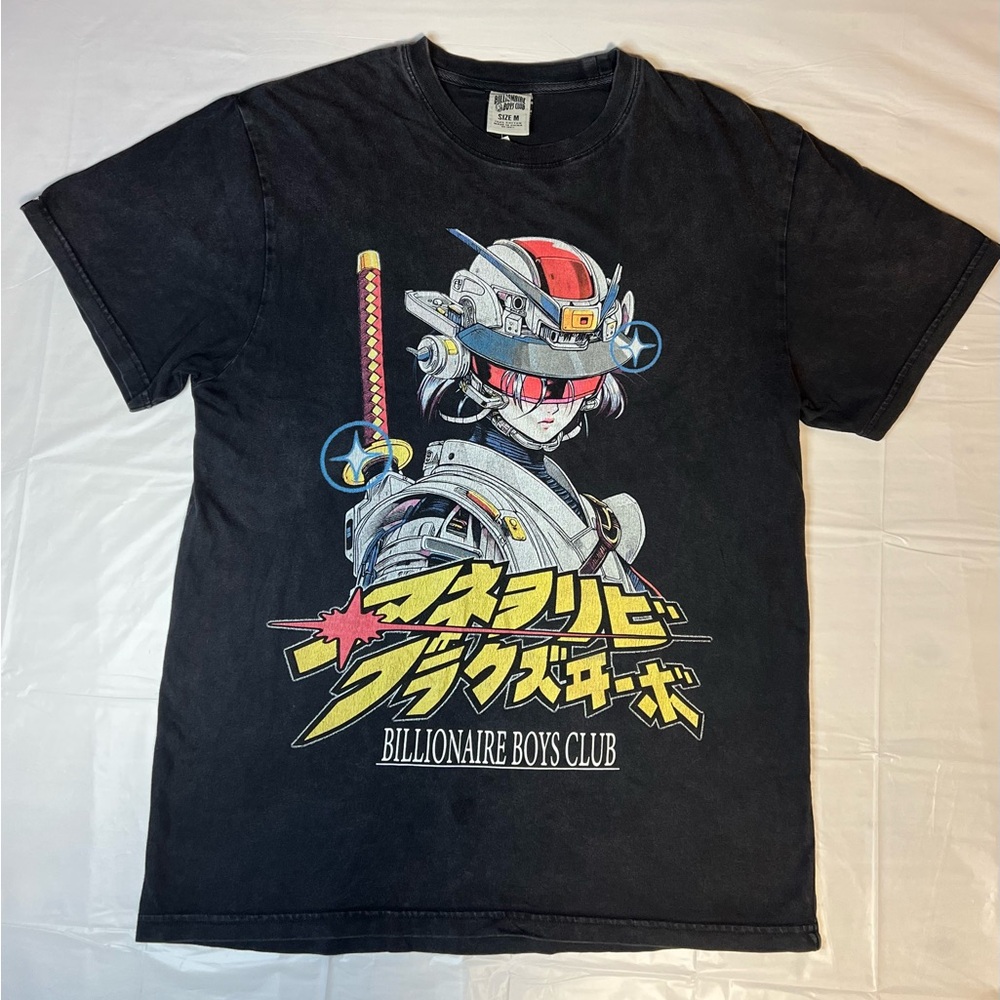 Billionaire Boys Club Black Tee with Anime Graphic